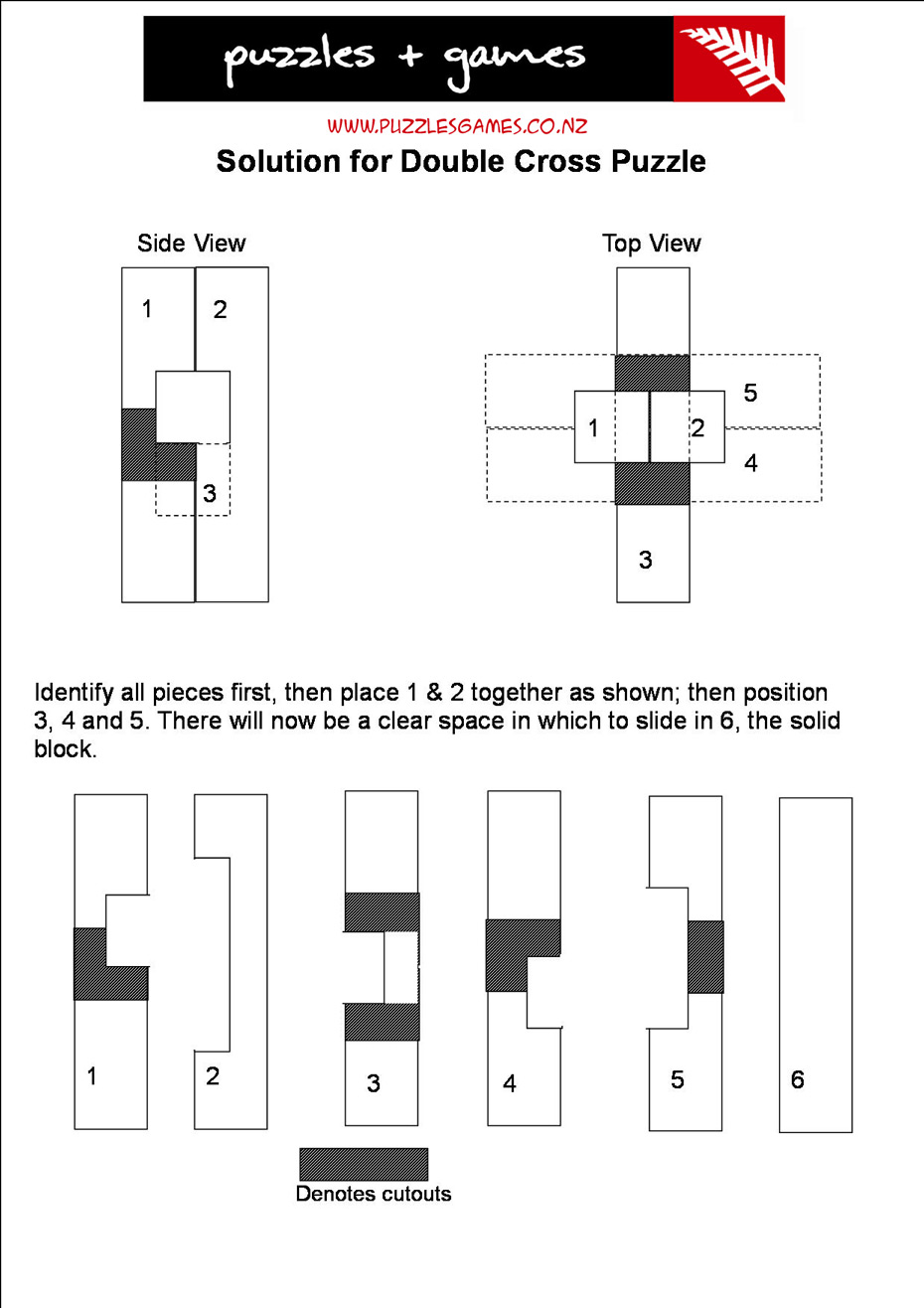 Double Cross - Puzzles + Games Solutions - TARATA - Manufacturers